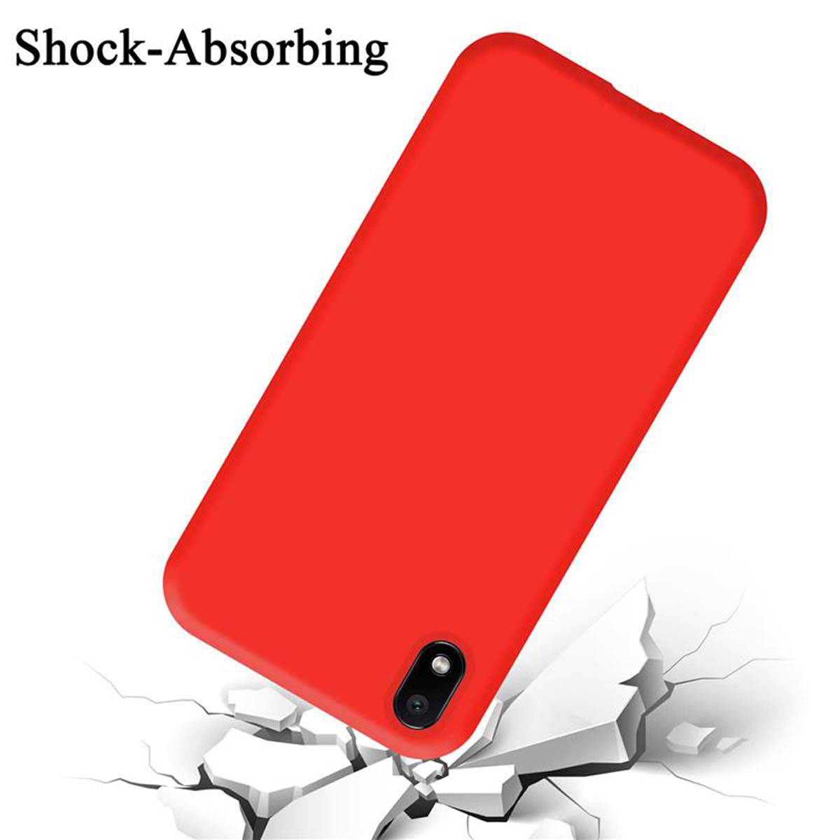 Cadorabo Schutzhülle für Xiaomi RedMi 7A Hülle in Rot Handyhülle Case Cover TPU Etui