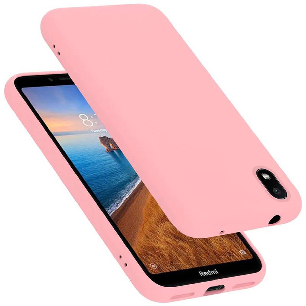 Cadorabo Schutzhülle für Xiaomi RedMi 7A Hülle in Rosa Handyhülle Case Cover TPU Etui