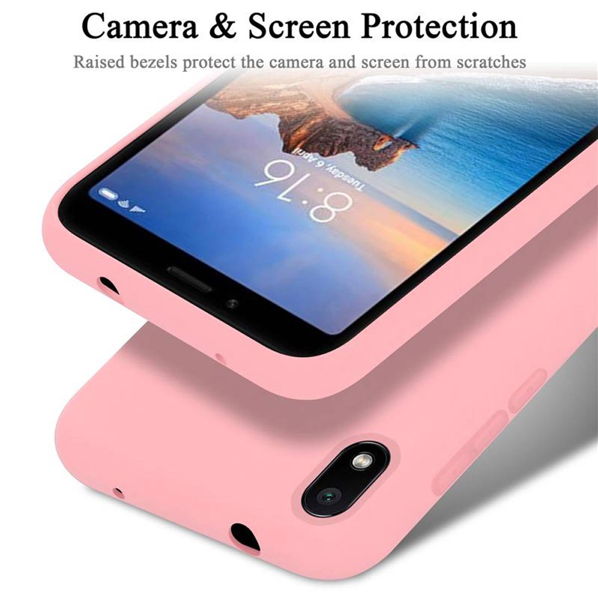 Cadorabo Schutzhülle für Xiaomi RedMi 7A Hülle in Rosa Handyhülle Case Cover TPU Etui