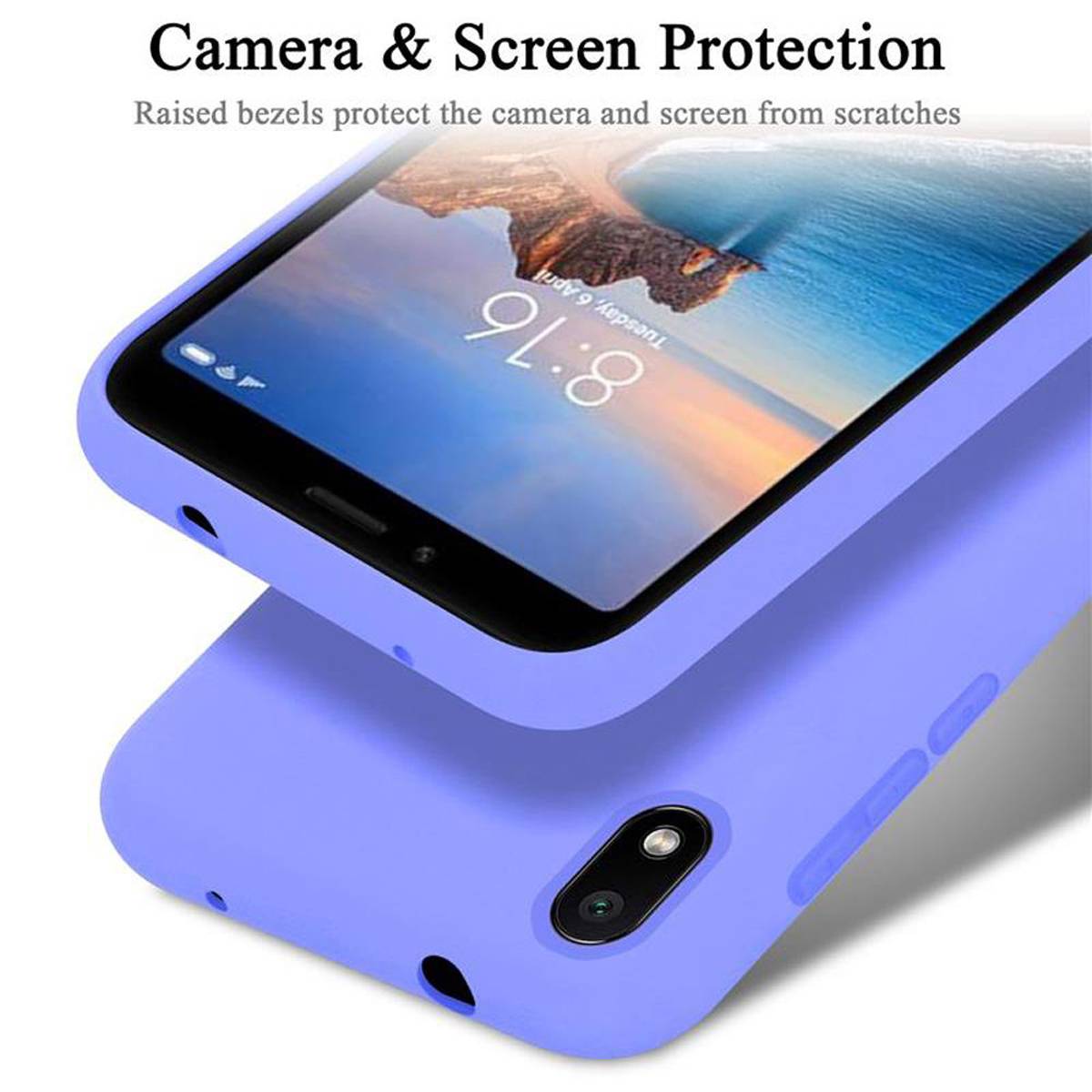 Cadorabo Schutzhülle für Xiaomi RedMi 7A Hülle in Lila Handyhülle Case Cover TPU Etui