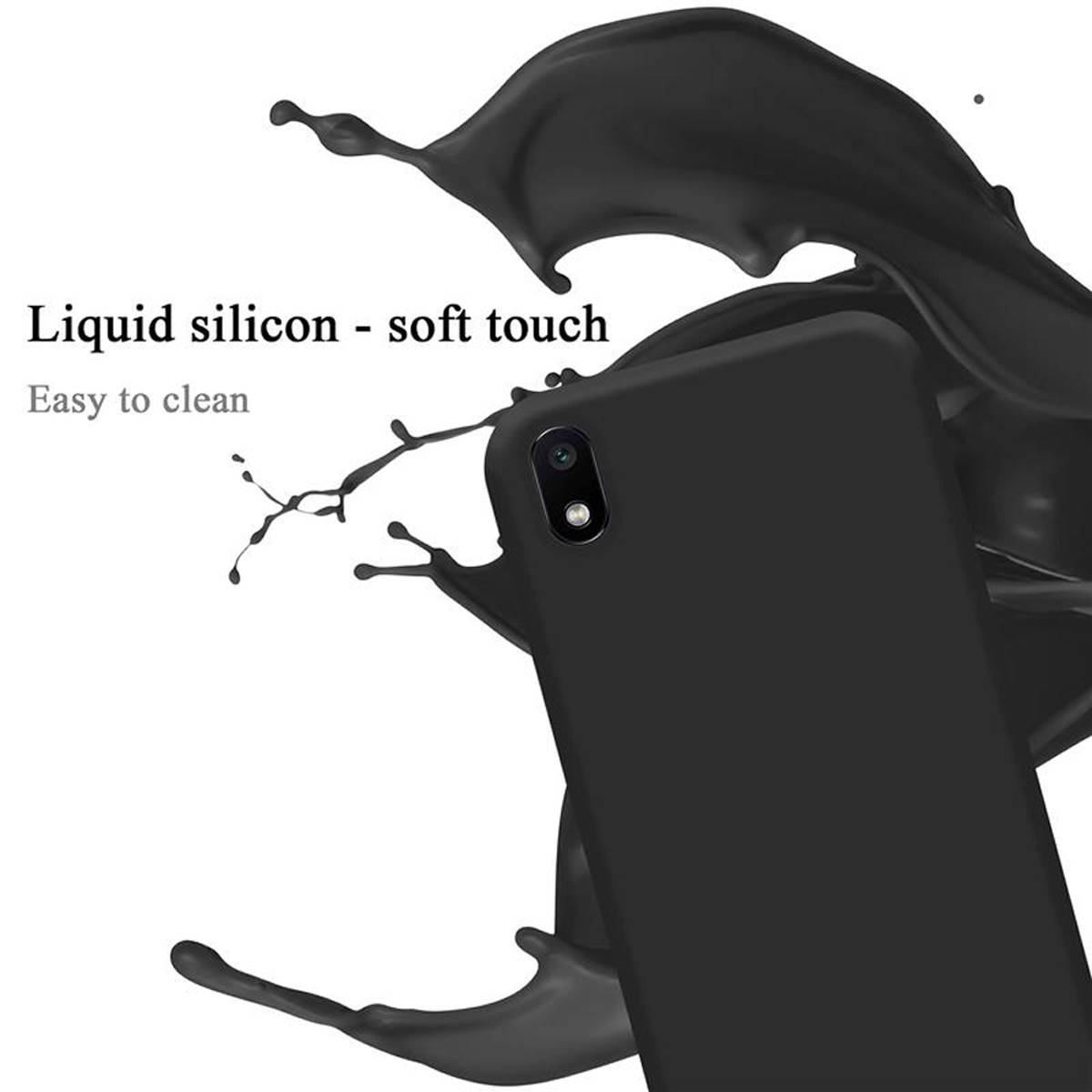 Cadorabo Schutzhülle für Xiaomi RedMi 7A Hülle in Schwarz Handyhülle Case Cover TPU Etui