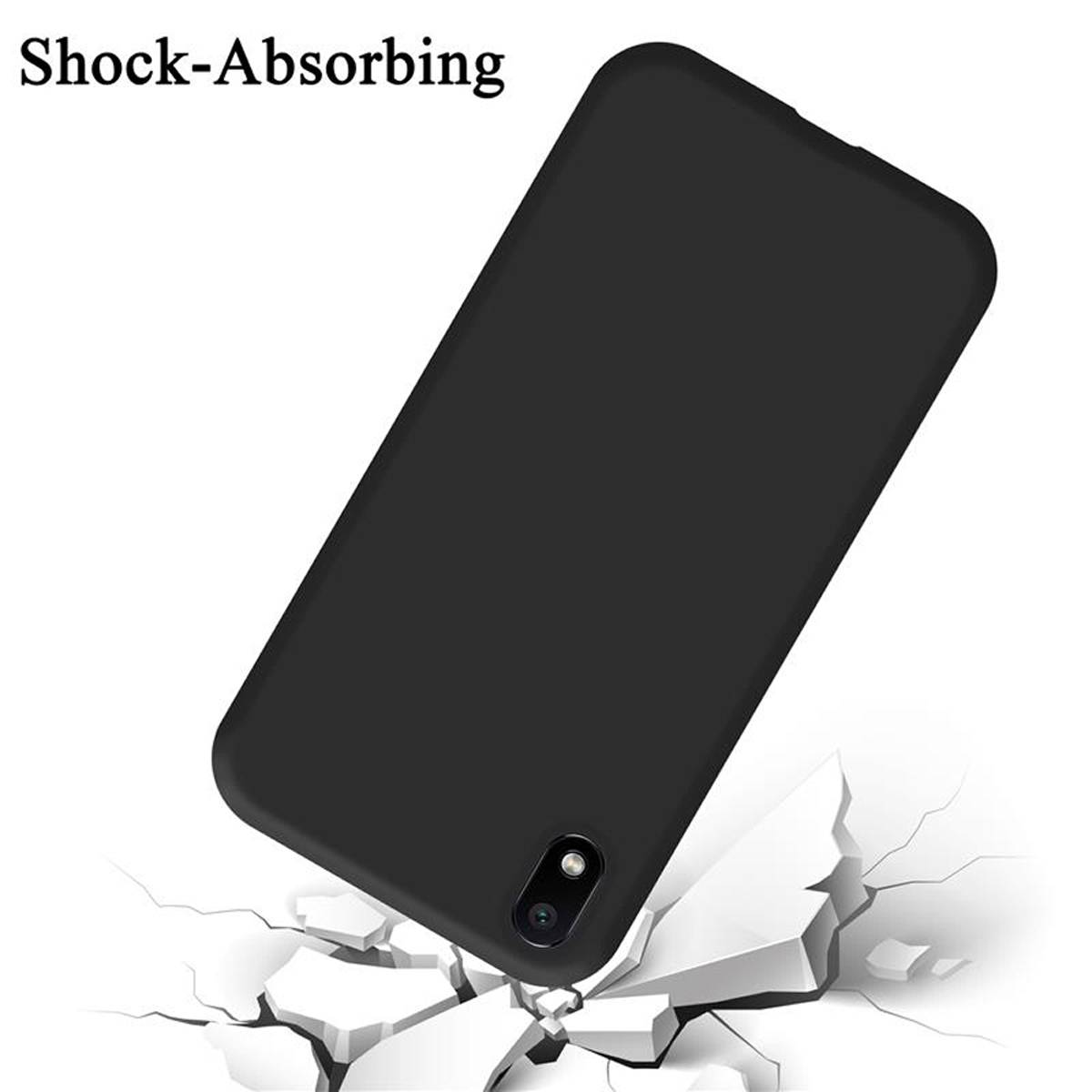 Cadorabo Schutzhülle für Xiaomi RedMi 7A Hülle in Schwarz Handyhülle Case Cover TPU Etui
