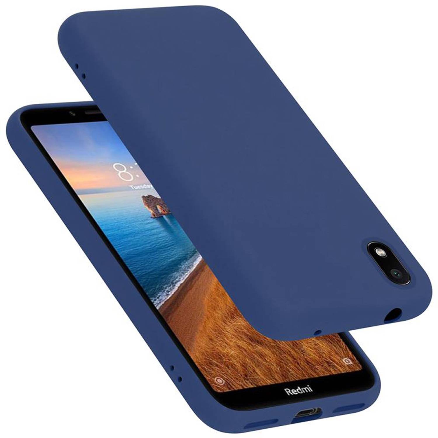 Cadorabo Schutzhülle für Xiaomi RedMi 7A Hülle in Blau Handyhülle Case Cover TPU Etui