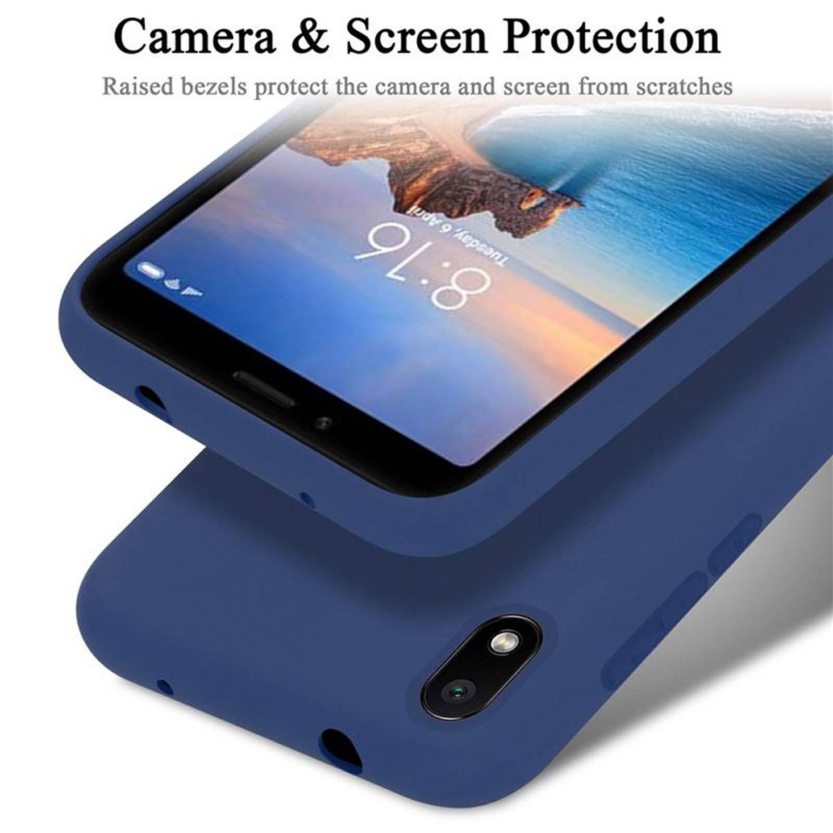 Cadorabo Schutzhülle für Xiaomi RedMi 7A Hülle in Blau Handyhülle Case Cover TPU Etui