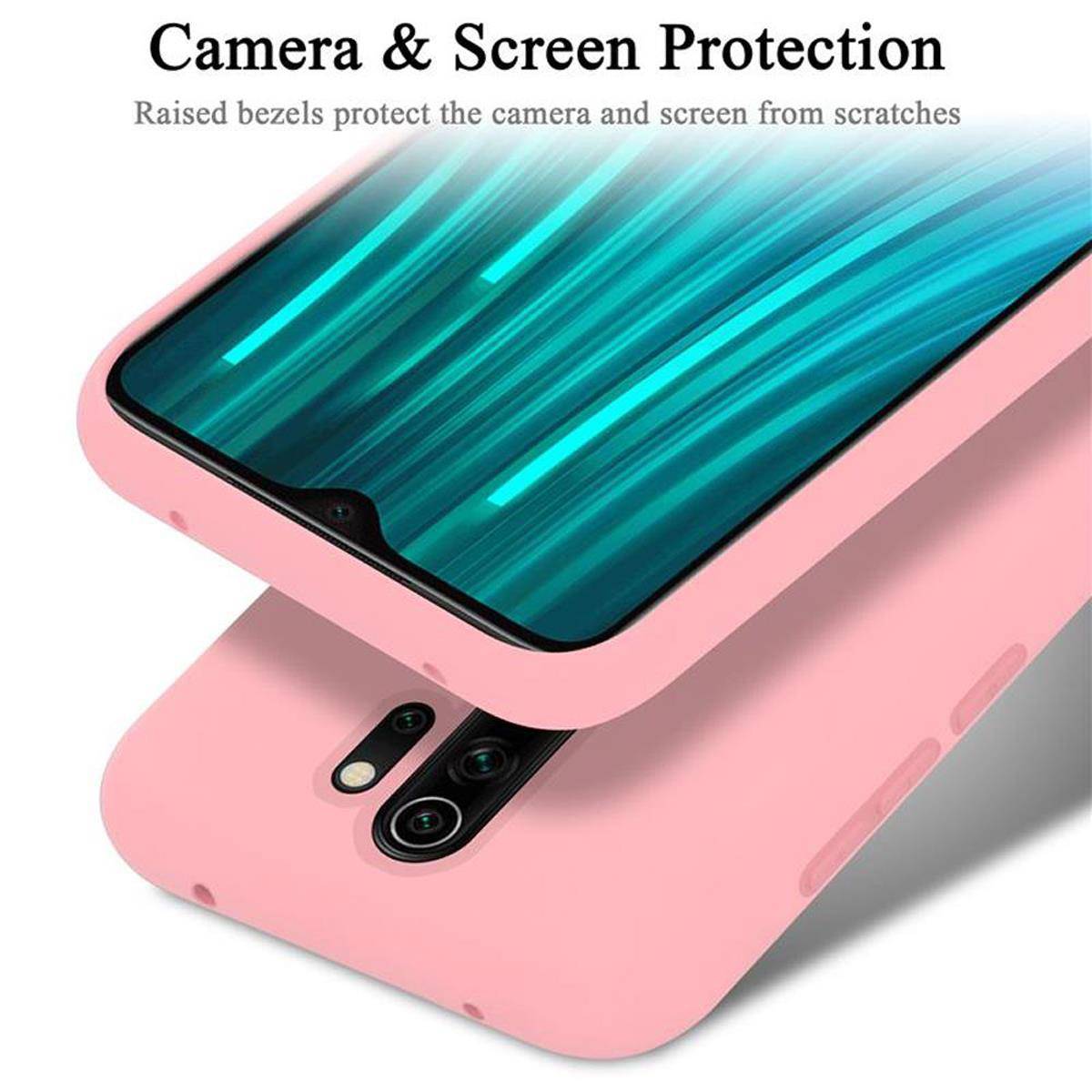 Cadorabo Schutzhülle für Xiaomi RedMi NOTE 8 PRO Hülle in Rosa Handyhülle Case Cover TPU Etui