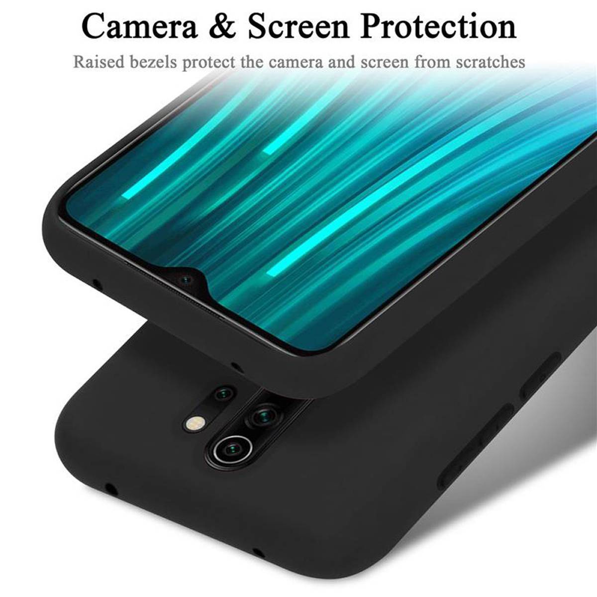 Cadorabo Schutzhülle für Xiaomi RedMi NOTE 8 PRO Hülle in Schwarz Handyhülle Case Cover TPU Etui