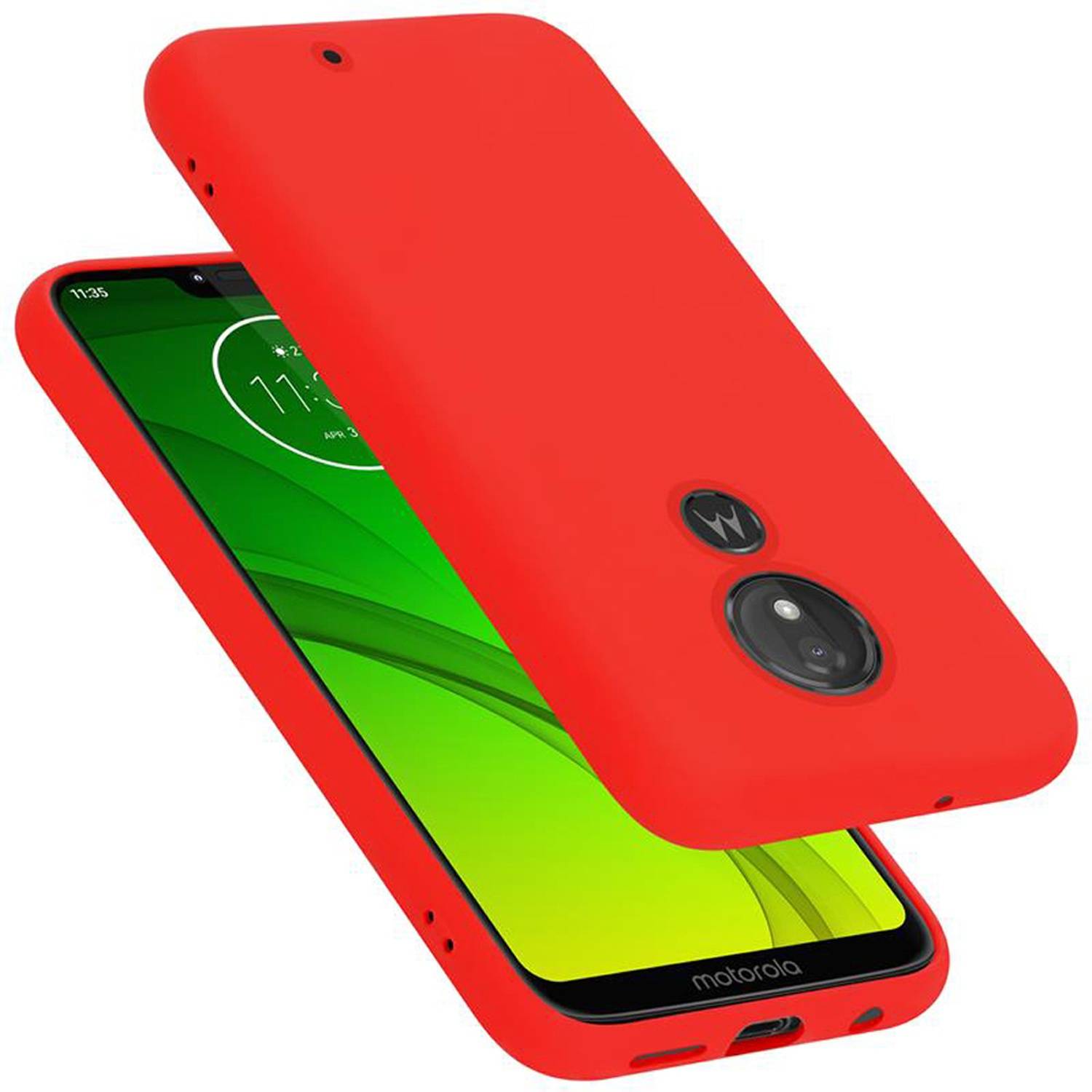 Cadorabo Schutzhülle für Motorola MOTO G7 / G7 PLUS Hülle in Rot Handyhülle Case Cover TPU Etui