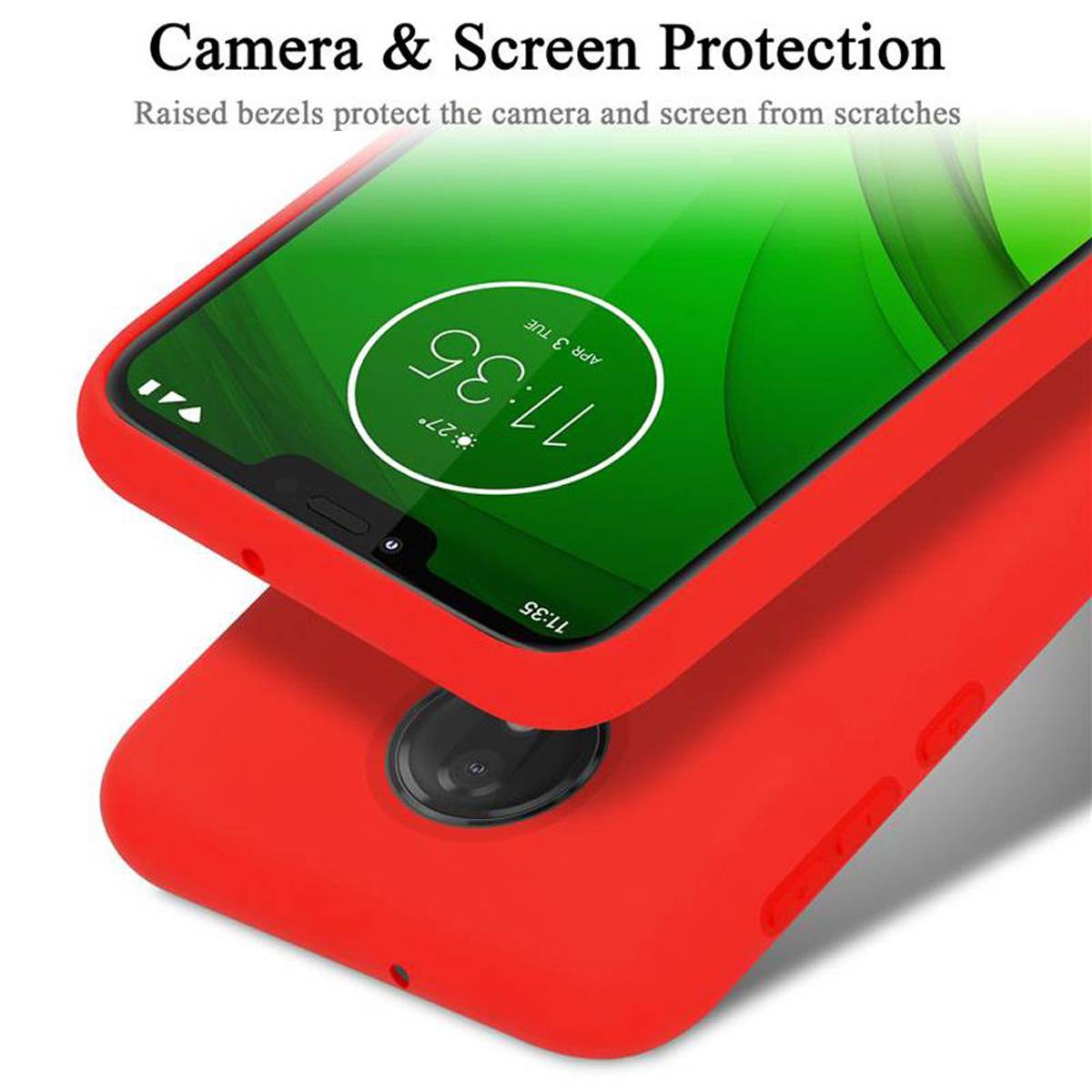 Cadorabo Schutzhülle für Motorola MOTO G7 / G7 PLUS Hülle in Rot Handyhülle Case Cover TPU Etui