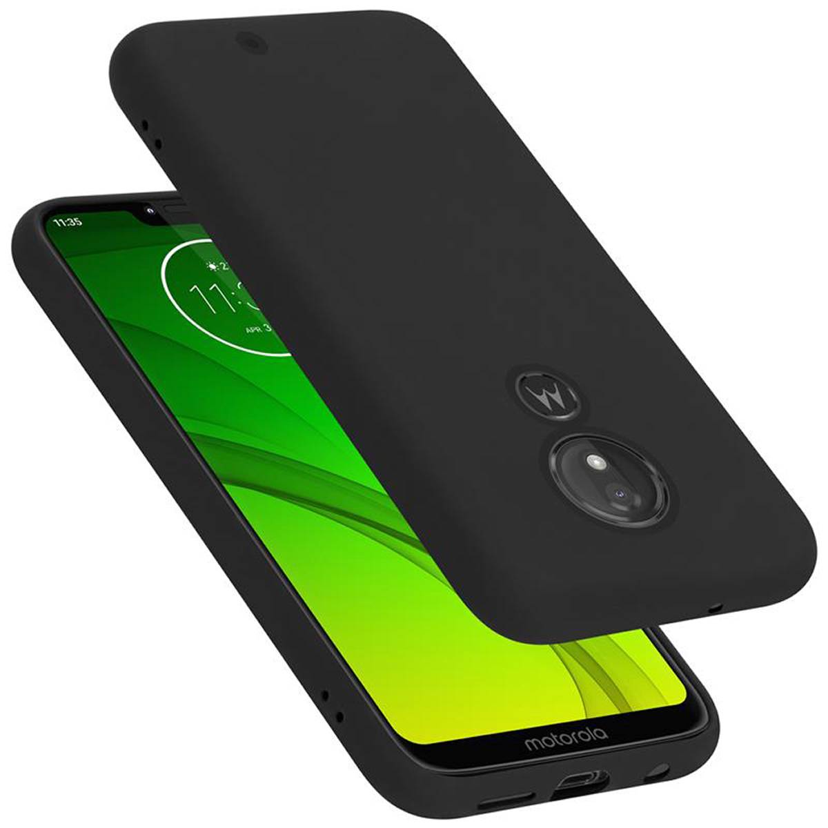 Cadorabo Schutzhülle für Motorola MOTO G7 / G7 PLUS Hülle in Schwarz Handyhülle Case Cover TPU Etui