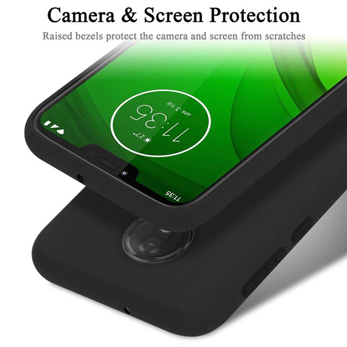 Cadorabo Schutzhülle für Motorola MOTO G7 / G7 PLUS Hülle in Schwarz Handyhülle Case Cover TPU Etui
