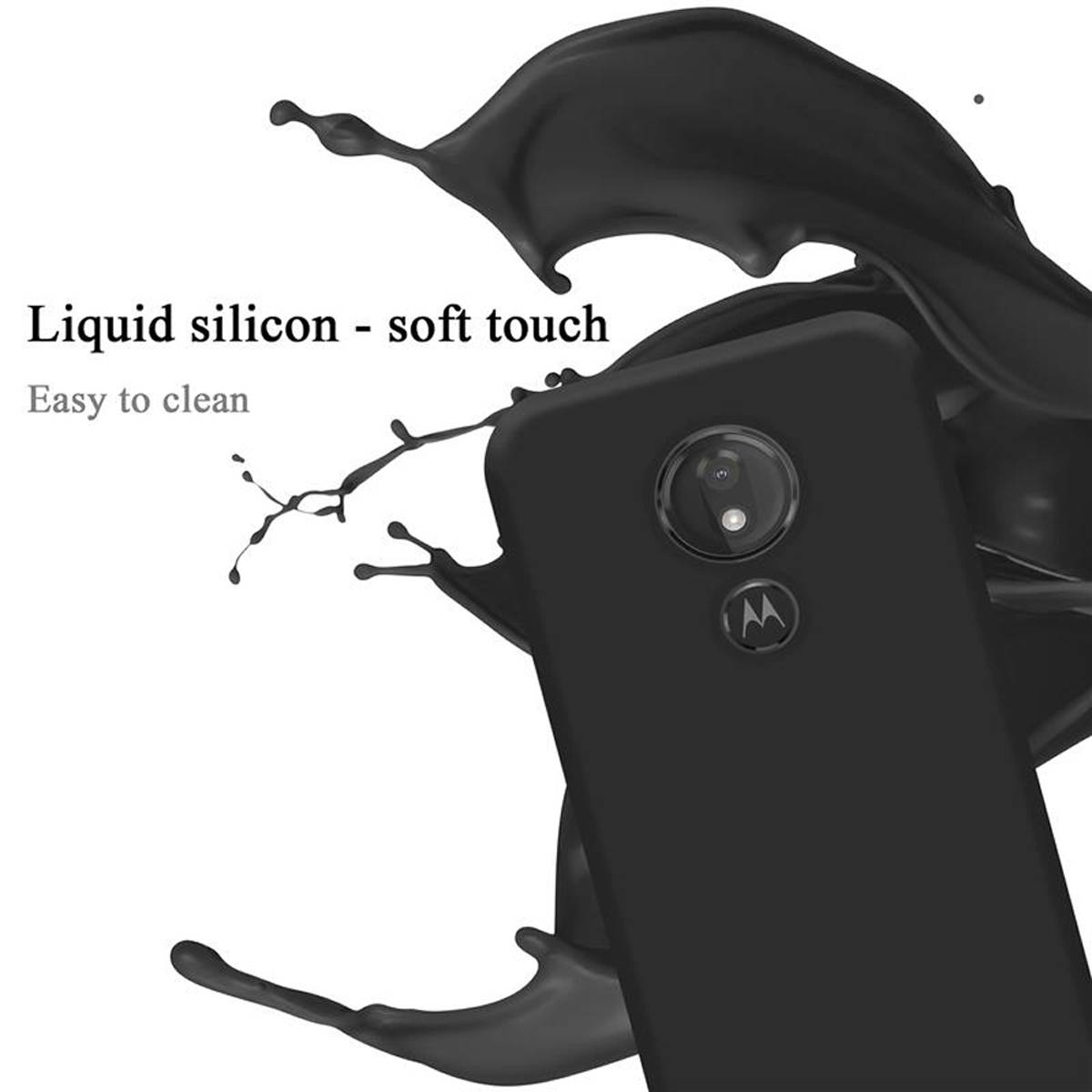 Cadorabo Schutzhülle für Motorola MOTO G7 / G7 PLUS Hülle in Schwarz Handyhülle Case Cover TPU Etui