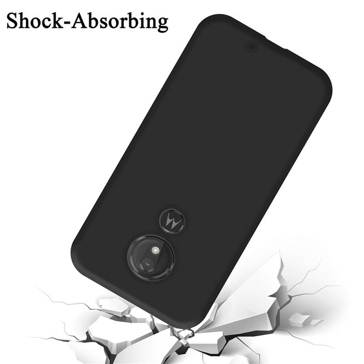 Cadorabo Schutzhülle für Motorola MOTO G7 / G7 PLUS Hülle in Schwarz Handyhülle Case Cover TPU Etui