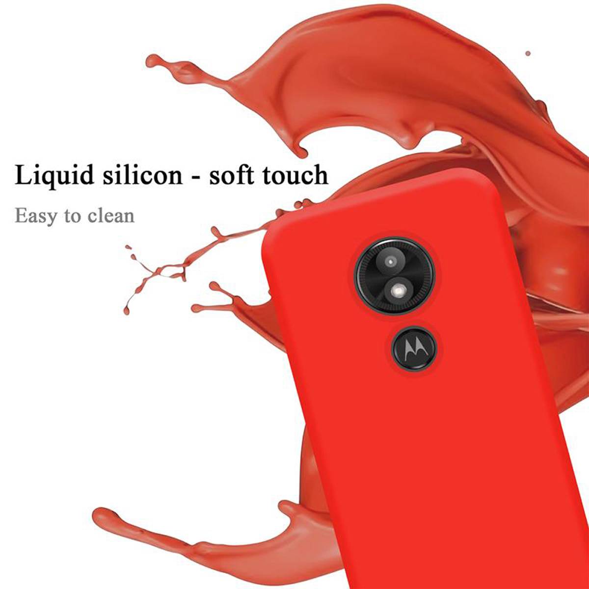 Cadorabo Schutzhülle für Motorola MOTO E5 PLAY GO Hülle in Rot Handyhülle Case Cover TPU Etui