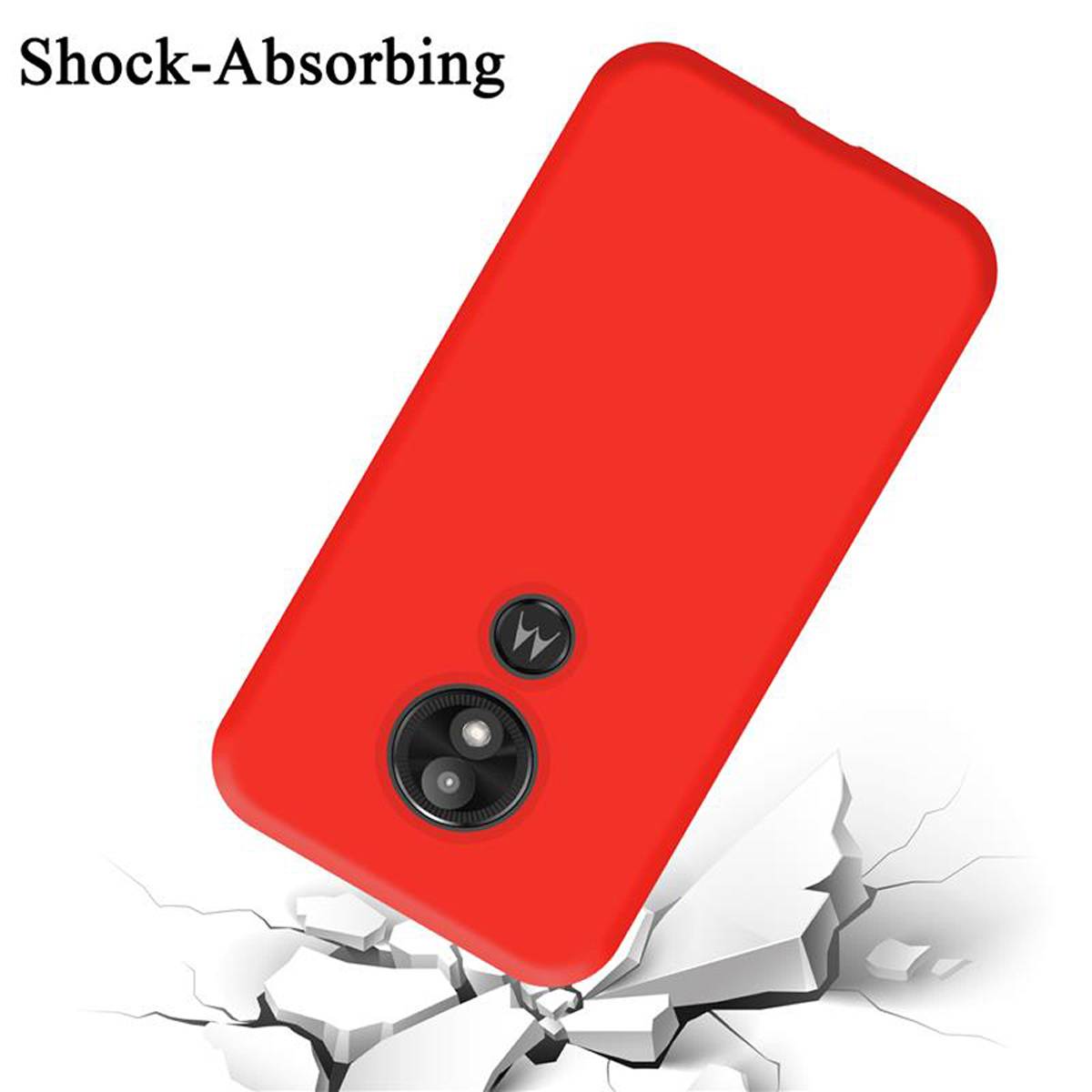 Cadorabo Schutzhülle für Motorola MOTO E5 PLAY GO Hülle in Rot Handyhülle Case Cover TPU Etui