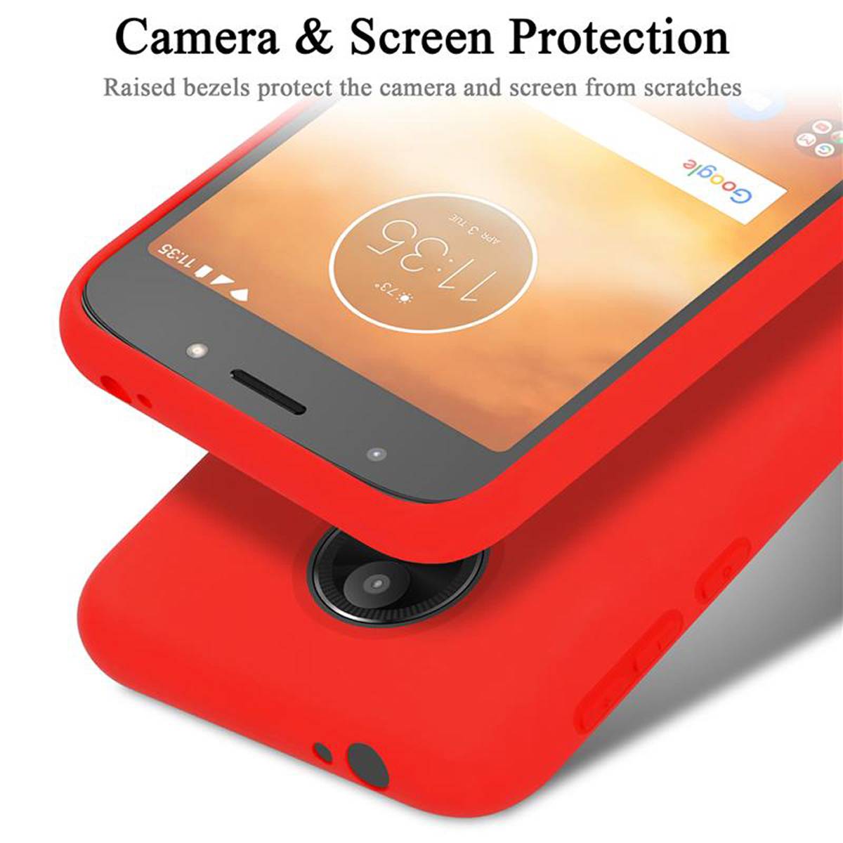Cadorabo Schutzhülle für Motorola MOTO E5 PLAY GO Hülle in Rot Handyhülle Case Cover TPU Etui