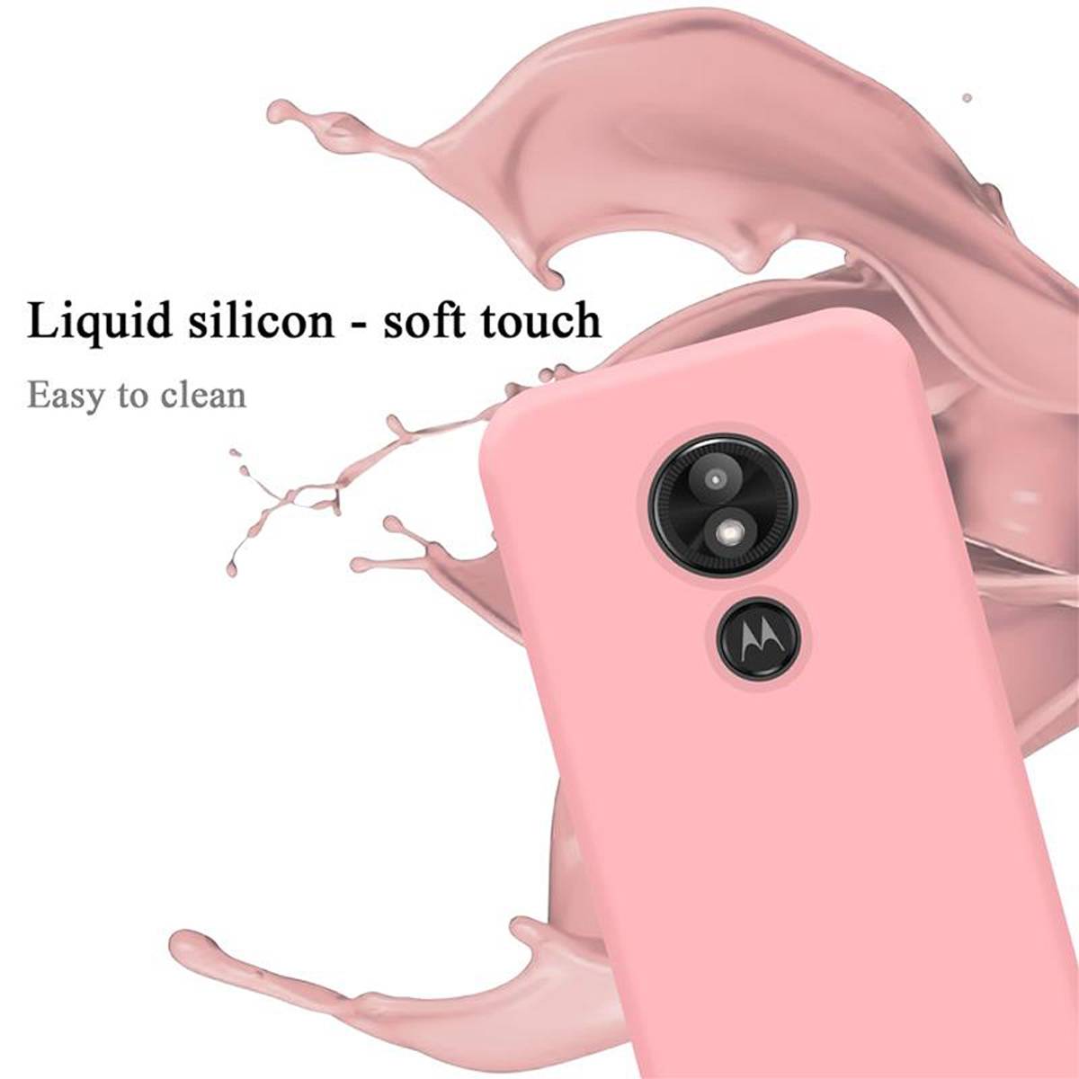 Cadorabo Schutzhülle für Motorola MOTO E5 PLAY GO Hülle in Rosa Handyhülle Case Cover TPU Etui