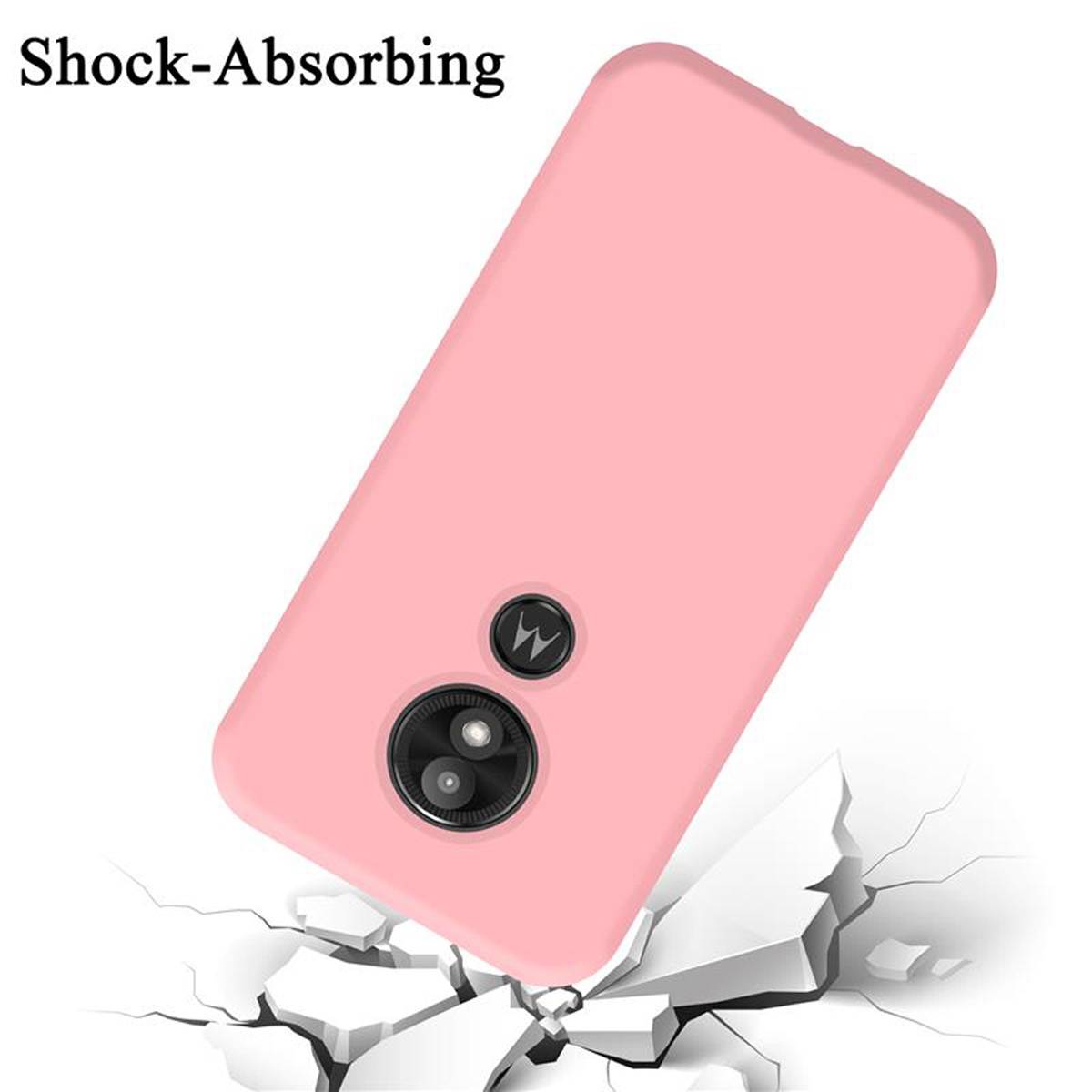 Cadorabo Schutzhülle für Motorola MOTO E5 PLAY GO Hülle in Rosa Handyhülle Case Cover TPU Etui