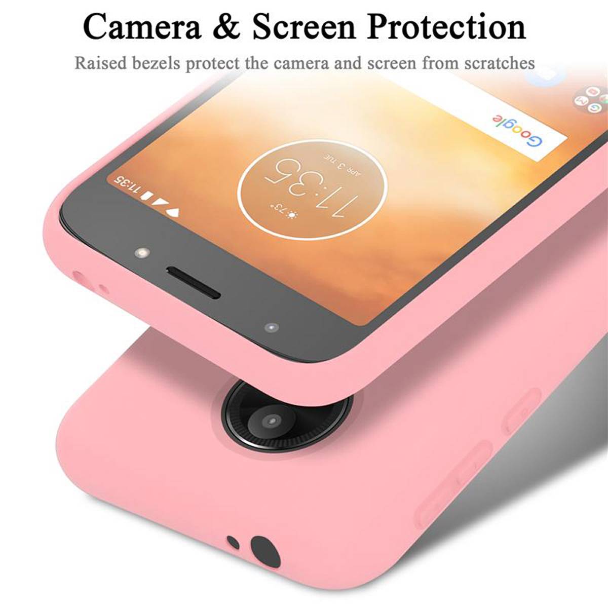Cadorabo Schutzhülle für Motorola MOTO E5 PLAY GO Hülle in Rosa Handyhülle Case Cover TPU Etui