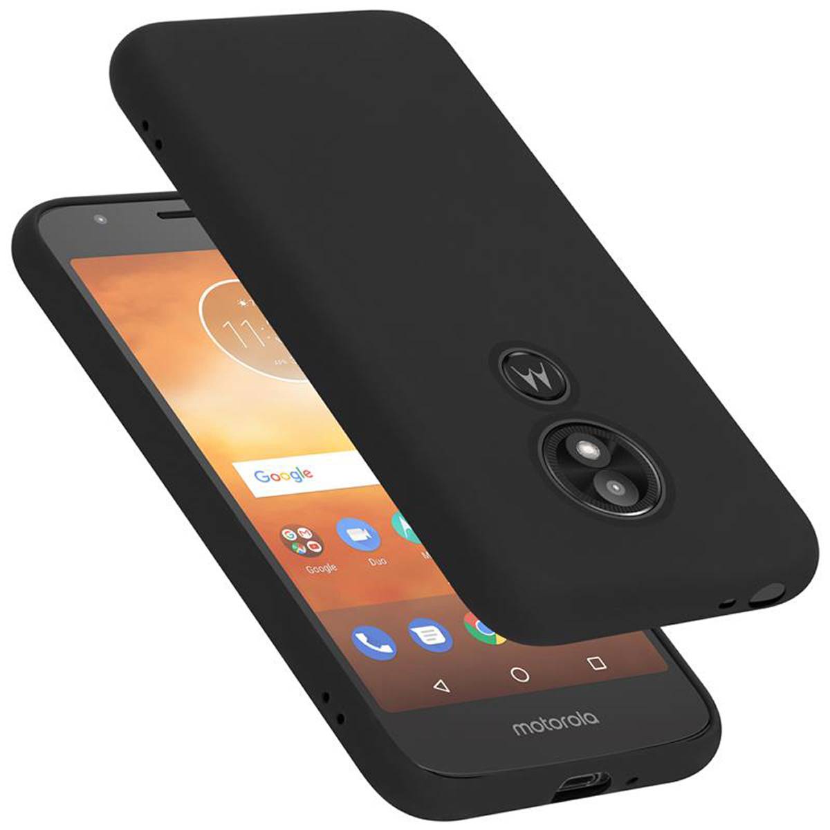 Cadorabo Schutzhülle für Motorola MOTO E5 PLAY GO Hülle in Schwarz Handyhülle Case Cover TPU Etui