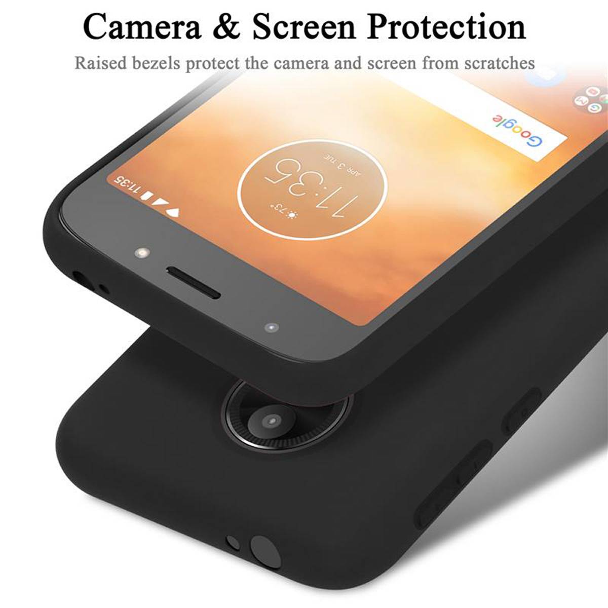 Cadorabo Schutzhülle für Motorola MOTO E5 PLAY GO Hülle in Schwarz Handyhülle Case Cover TPU Etui