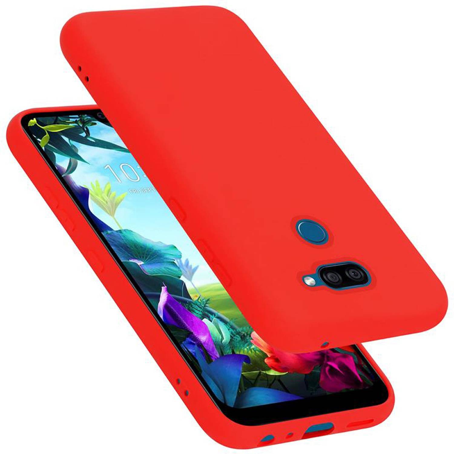 Cadorabo Schutzhülle für LG K40S Hülle in Rot Handyhülle Case Cover TPU Etui