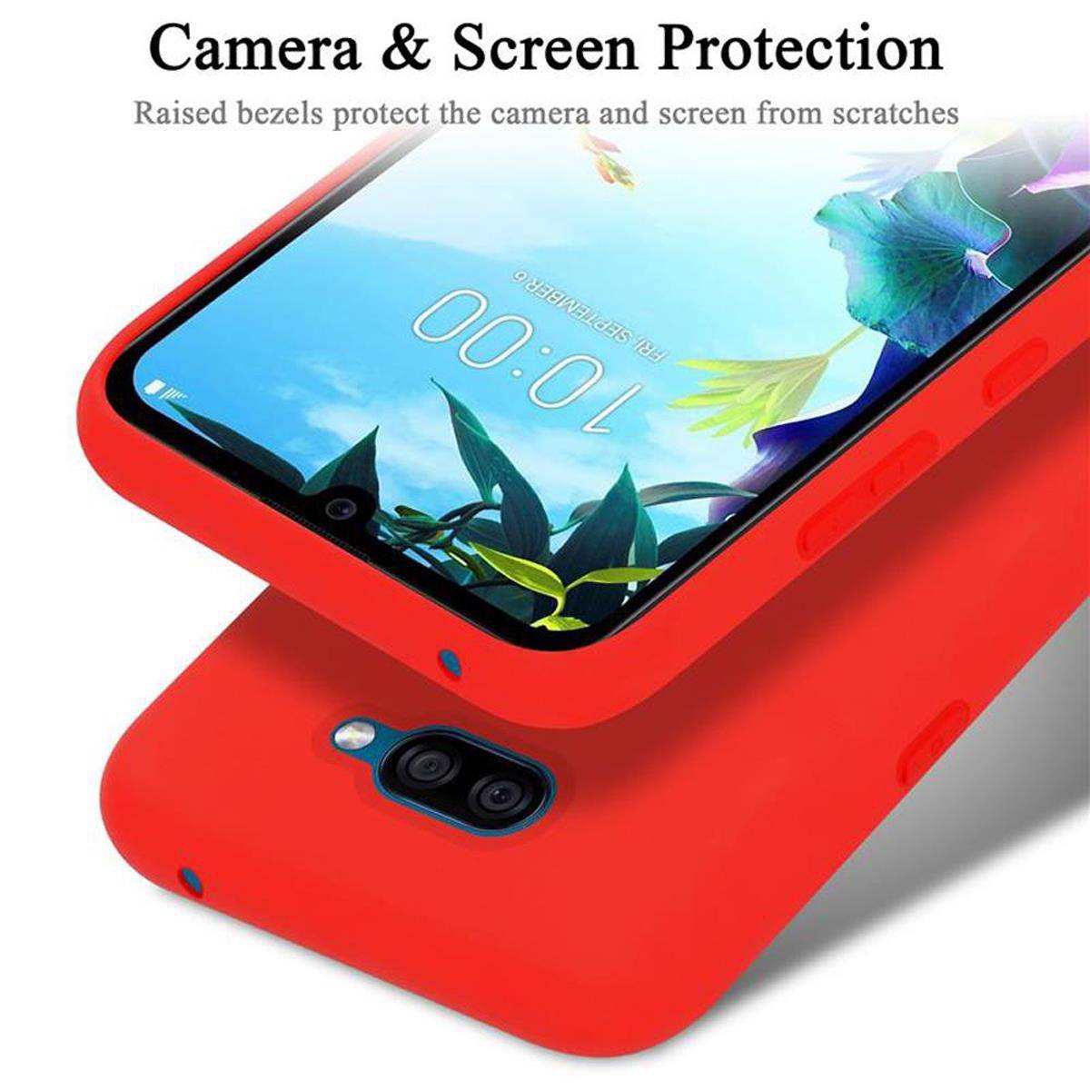 Cadorabo Schutzhülle für LG K40S Hülle in Rot Handyhülle Case Cover TPU Etui
