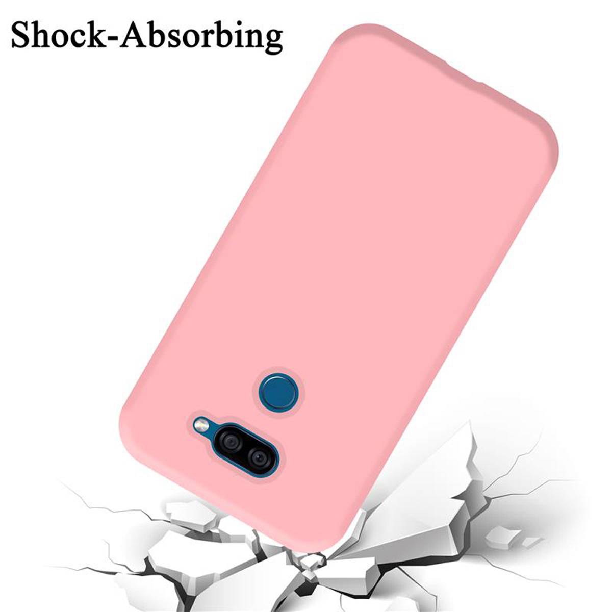 Cadorabo Schutzhülle für LG K40S Hülle in Rosa Handyhülle Case Cover TPU Etui