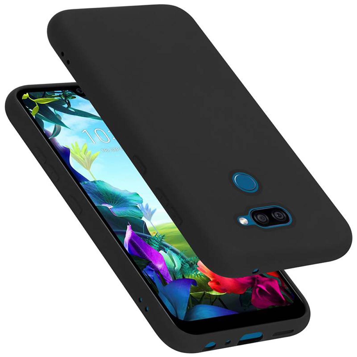 Cadorabo Schutzhülle für LG K40S Hülle in Schwarz Handyhülle Case Cover TPU Etui