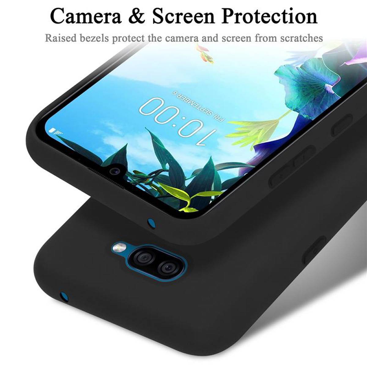 Cadorabo Schutzhülle für LG K40S Hülle in Schwarz Handyhülle Case Cover TPU Etui