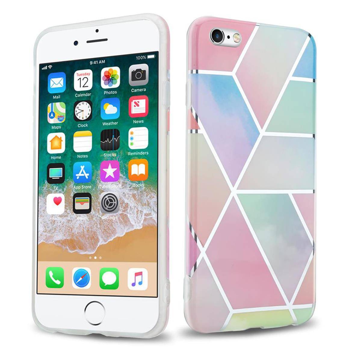 Cadorabo Schutzhülle für Apple iPhone 6 / 6S Hülle in Rosa TPU Handyhülle Etui Case Cover