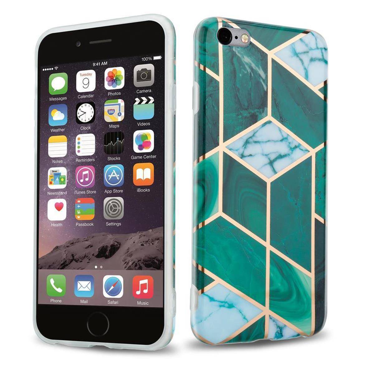 Cadorabo Schutzhülle für Apple iPhone 6 PLUS / 6S PLUS Hülle in Grün TPU Handyhülle Etui Case Cover