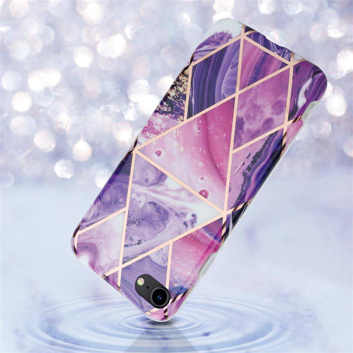 Cadorabo Schutzhülle für Apple iPhone 7 / 7S / 8 / SE 2020 Hülle in Lila TPU Handyhülle Etui Case Cover