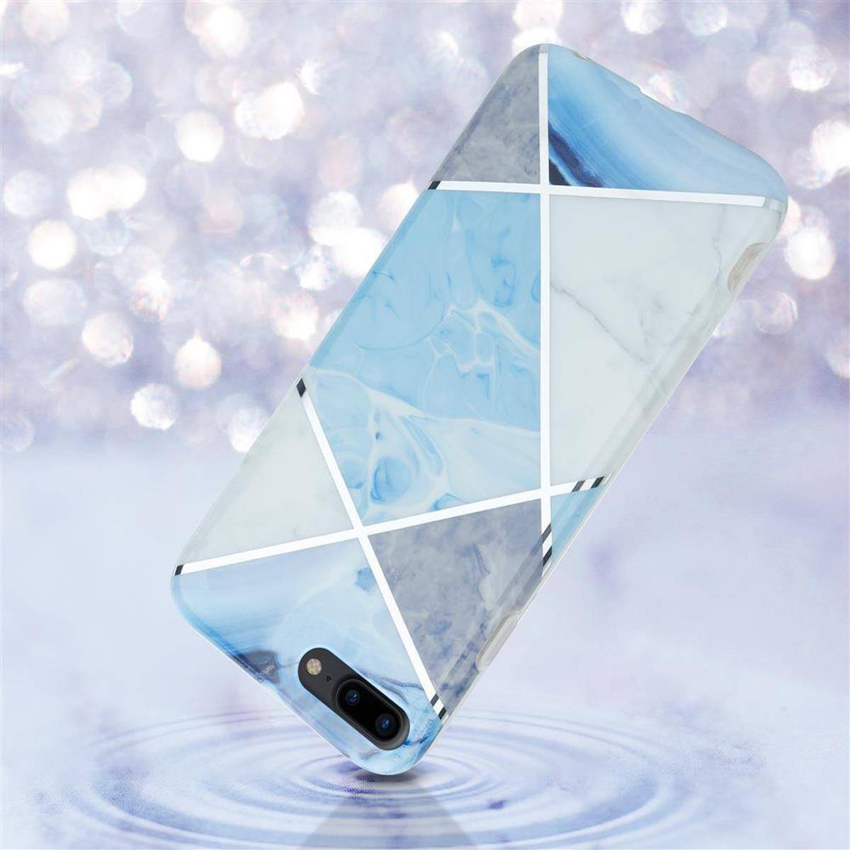 Cadorabo Schutzhülle für Apple iPhone 7 PLUS / 7S PLUS / 8 PLUS Hülle in Blau TPU Handyhülle Etui Case Cover