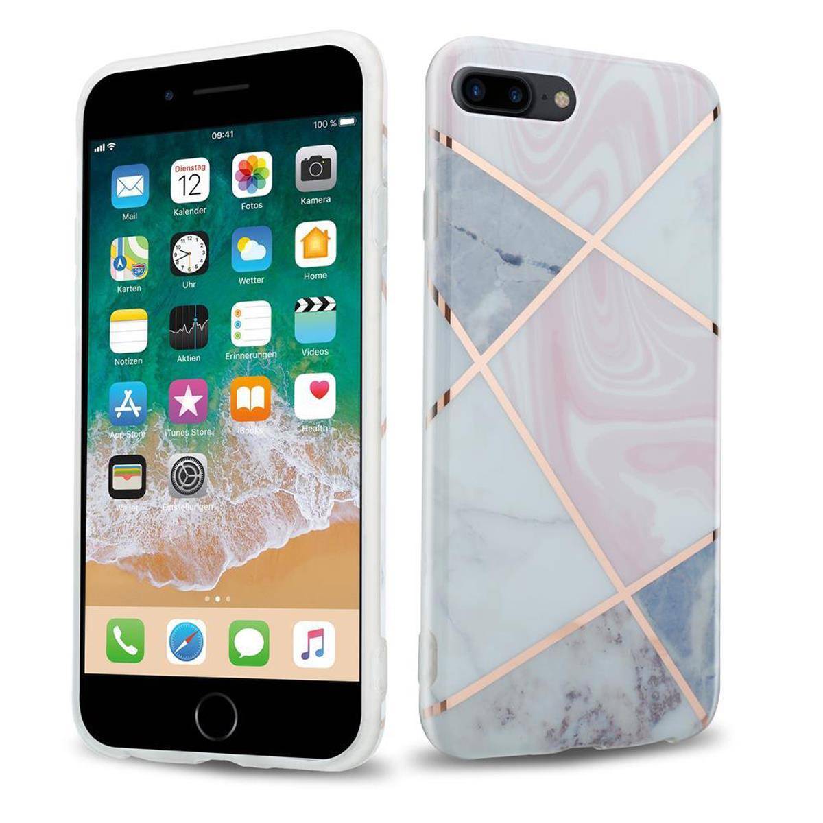 Cadorabo Schutzhülle für Apple iPhone 7 PLUS / 7S PLUS / 8 PLUS Hülle in Rosa TPU Handyhülle Etui Case Cover