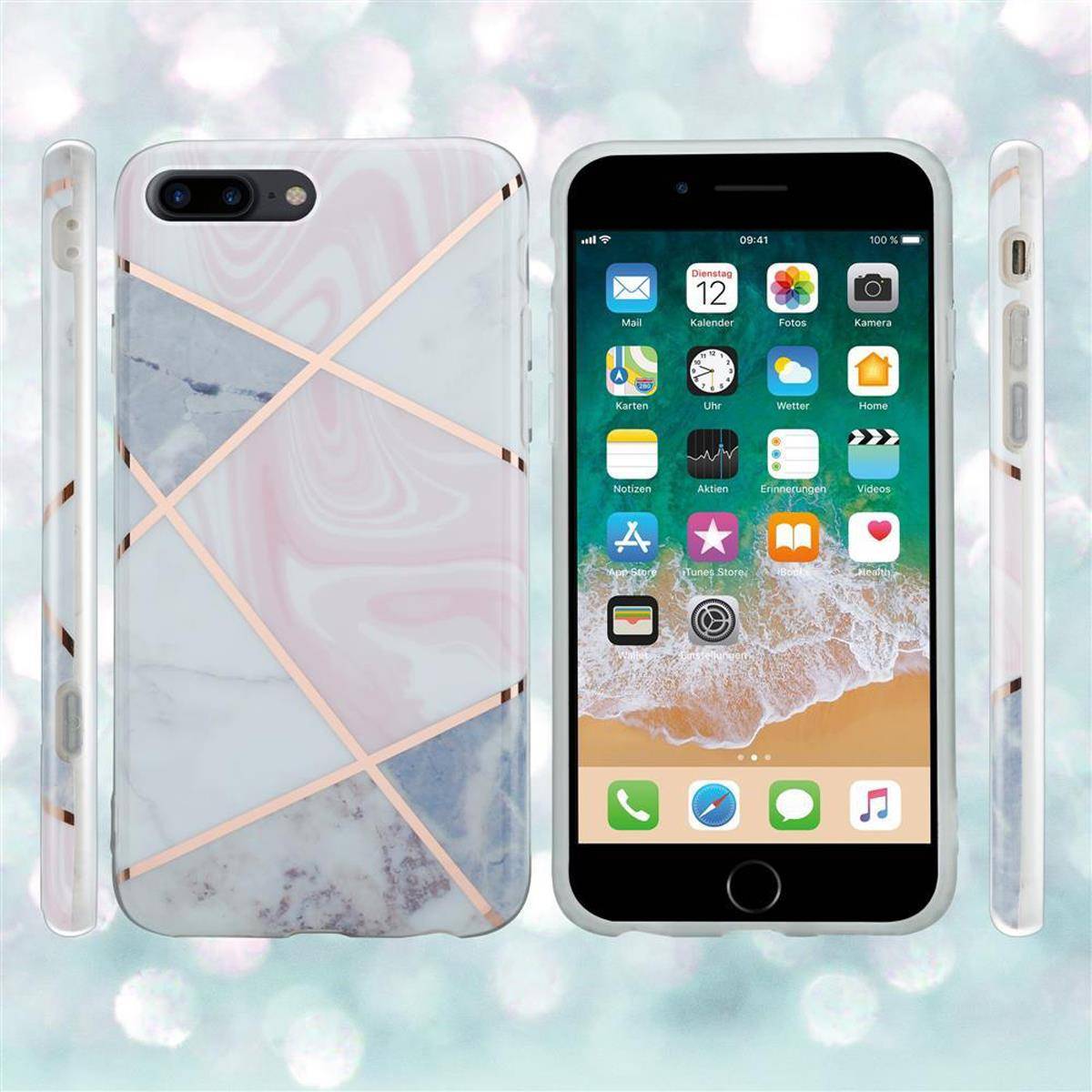 Cadorabo Schutzhülle für Apple iPhone 7 PLUS / 7S PLUS / 8 PLUS Hülle in Rosa TPU Handyhülle Etui Case Cover