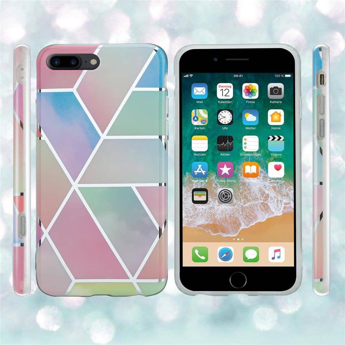 Cadorabo Schutzhülle für Apple iPhone 7 PLUS / 7S PLUS / 8 PLUS Hülle in Rosa TPU Handyhülle Etui Case Cover