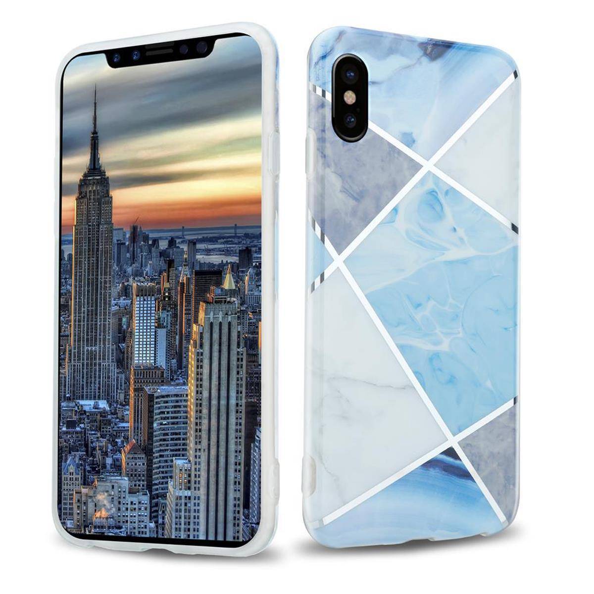 Cadorabo Schutzhülle für Apple iPhone X / XS Hülle in Blau TPU Handyhülle Etui Case Cover