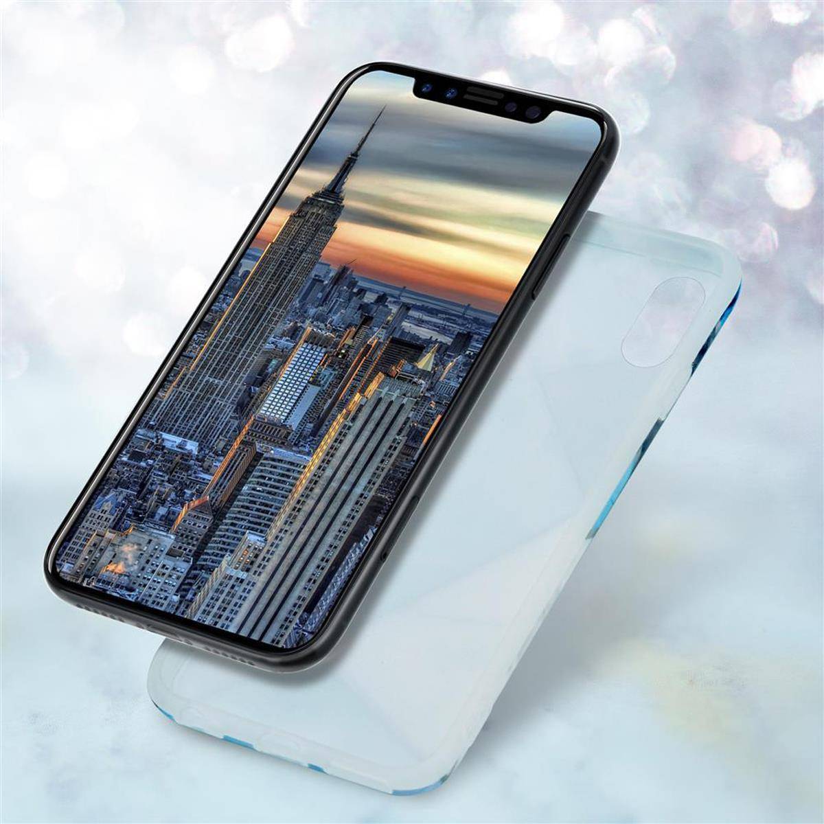 Cadorabo Schutzhülle für Apple iPhone X / XS Hülle in Blau TPU Handyhülle Etui Case Cover