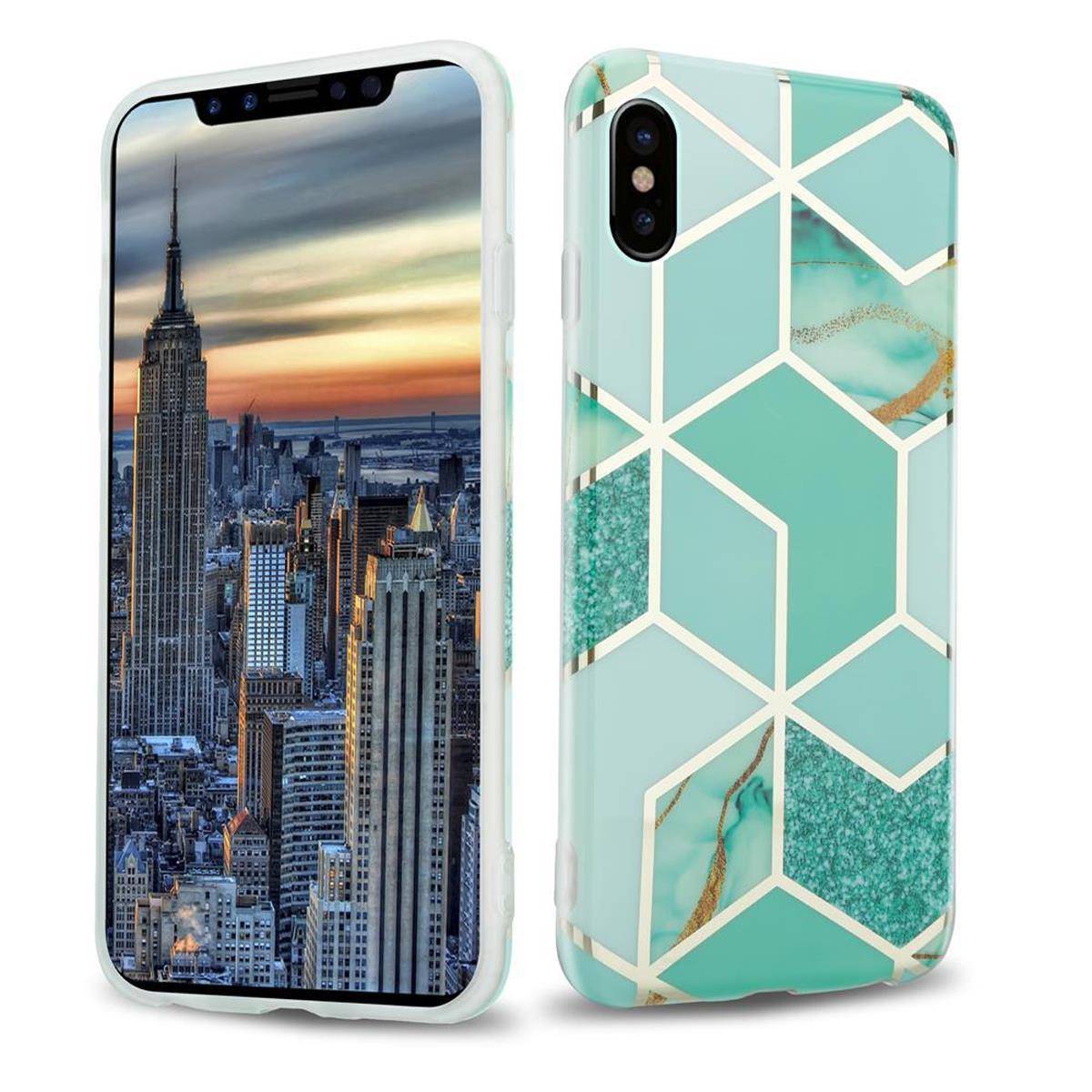 Cadorabo Schutzhülle für Apple iPhone X / XS Hülle in Grün TPU Handyhülle Etui Case Cover