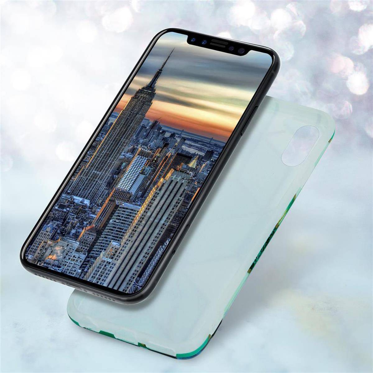 Cadorabo Schutzhülle für Apple iPhone X / XS Hülle in Grün TPU Handyhülle Etui Case Cover