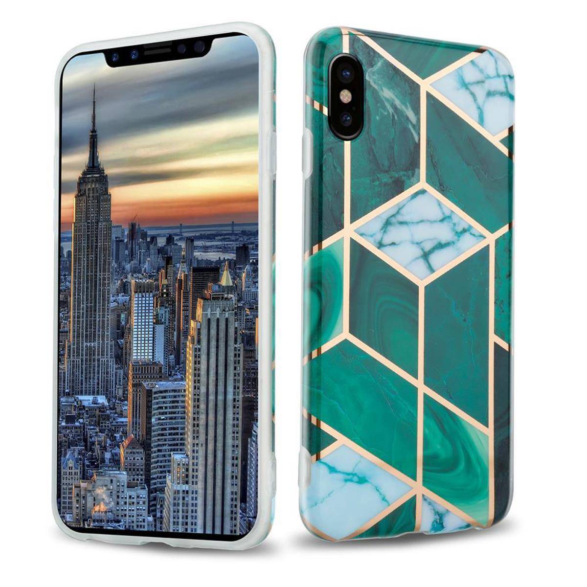 Cadorabo Schutzhülle für Apple iPhone X / XS Hülle in Grün TPU Handyhülle Etui Case Cover