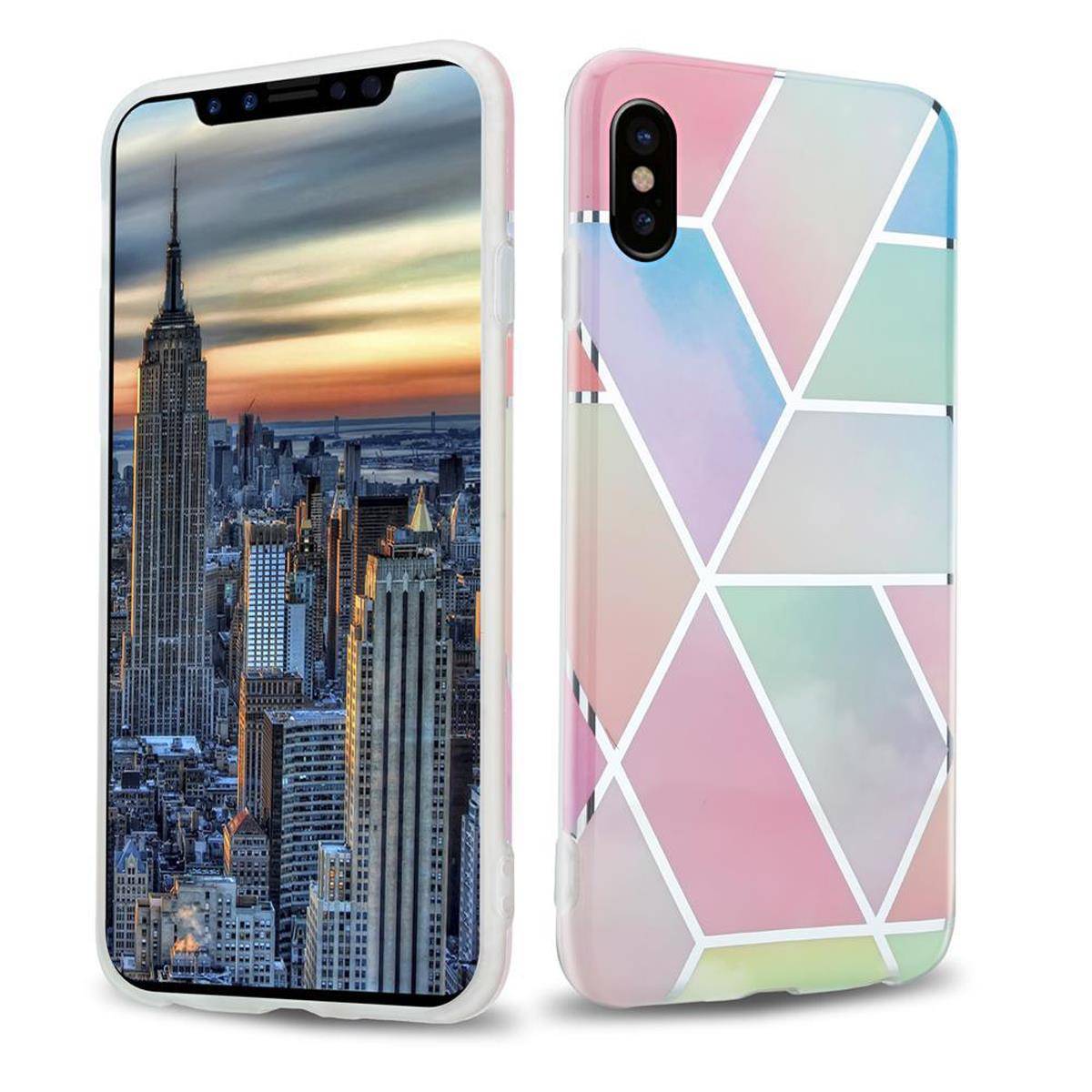 Cadorabo Schutzhülle für Apple iPhone X / XS Hülle in Rosa TPU Handyhülle Etui Case Cover