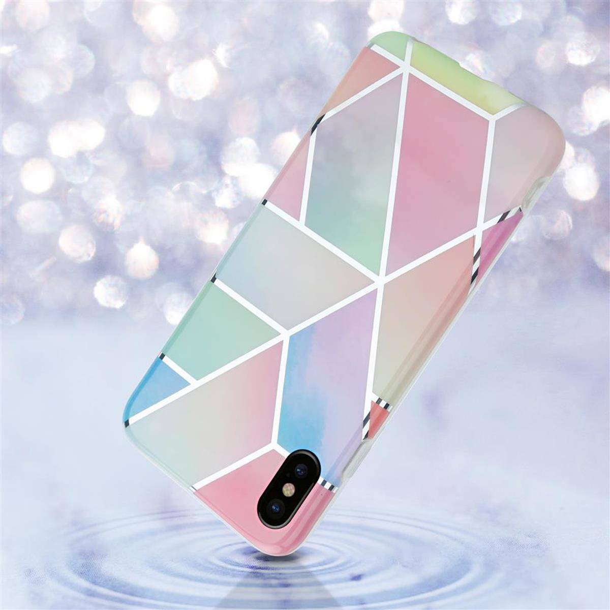 Cadorabo Schutzhülle für Apple iPhone X / XS Hülle in Rosa TPU Handyhülle Etui Case Cover