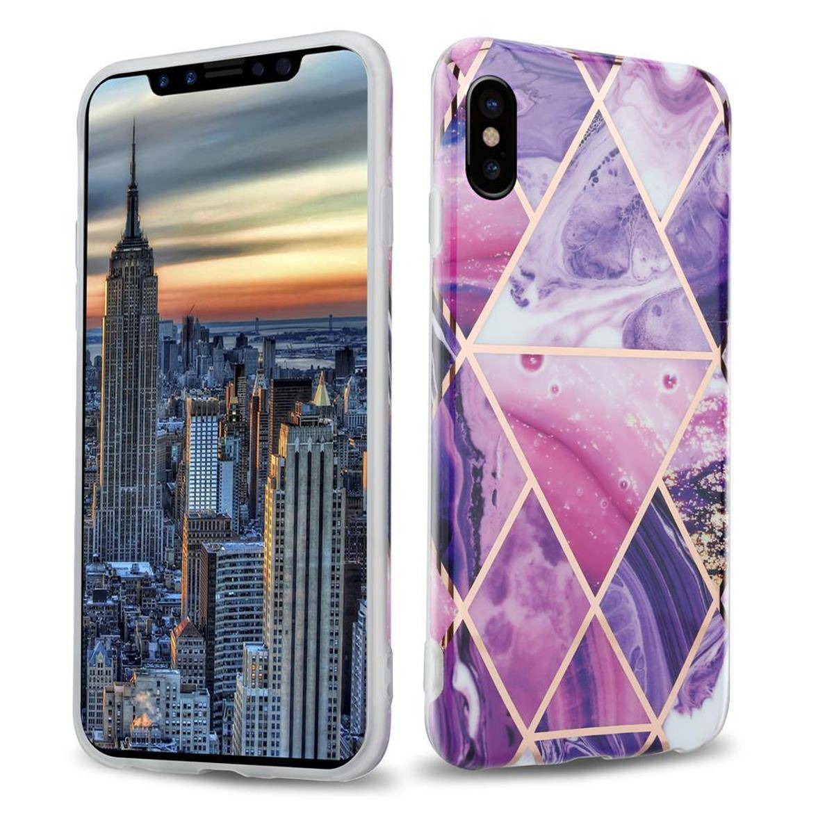 Cadorabo Schutzhülle für Apple iPhone X / XS Hülle in Lila TPU Handyhülle Etui Case Cover