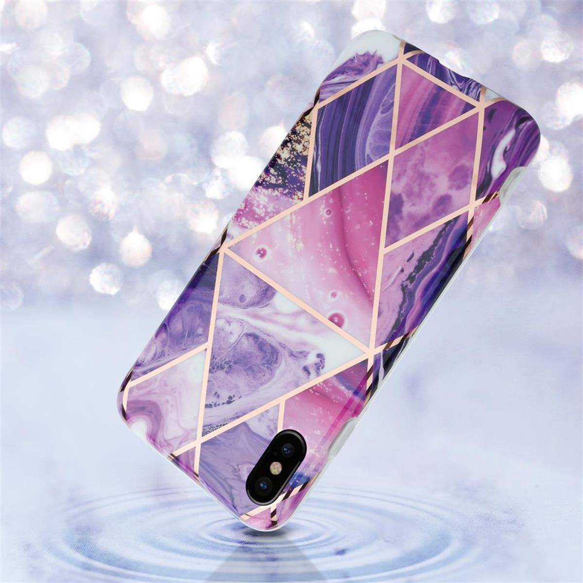 Cadorabo Schutzhülle für Apple iPhone X / XS Hülle in Lila TPU Handyhülle Etui Case Cover