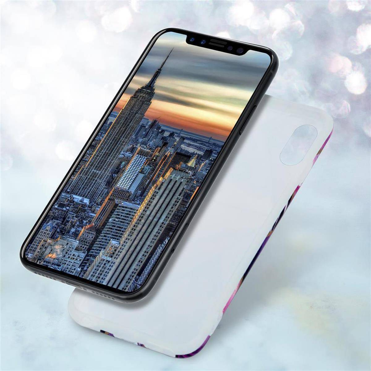 Cadorabo Schutzhülle für Apple iPhone X / XS Hülle in Lila TPU Handyhülle Etui Case Cover