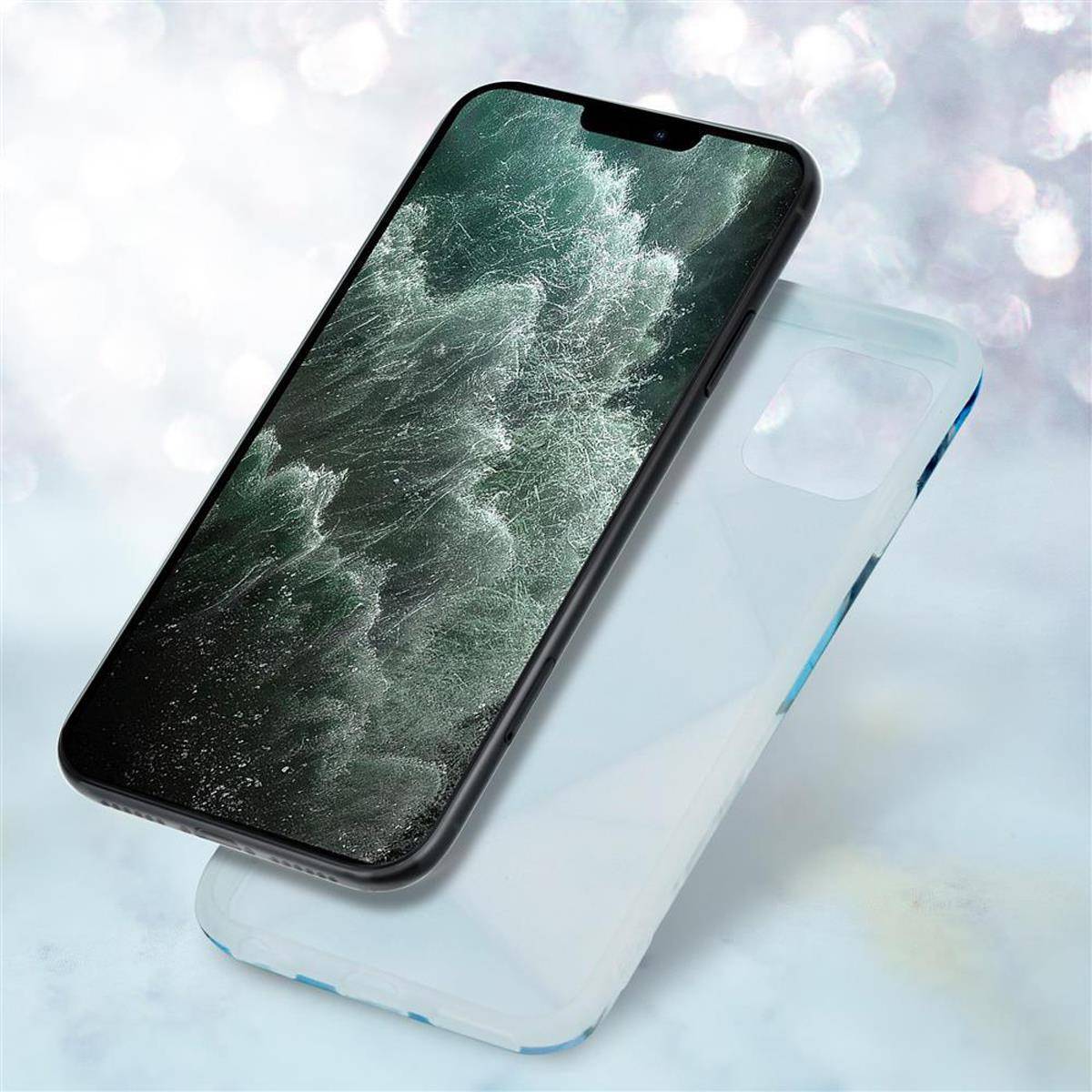 Cadorabo Schutzhülle für Apple iPhone 12 PRO MAX Hülle in Blau TPU Handyhülle Etui Case Cover