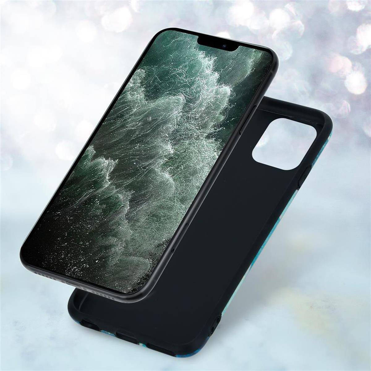 Cadorabo Schutzhülle für Apple iPhone 12 PRO MAX Hülle in Blau TPU Handyhülle Etui Case Cover