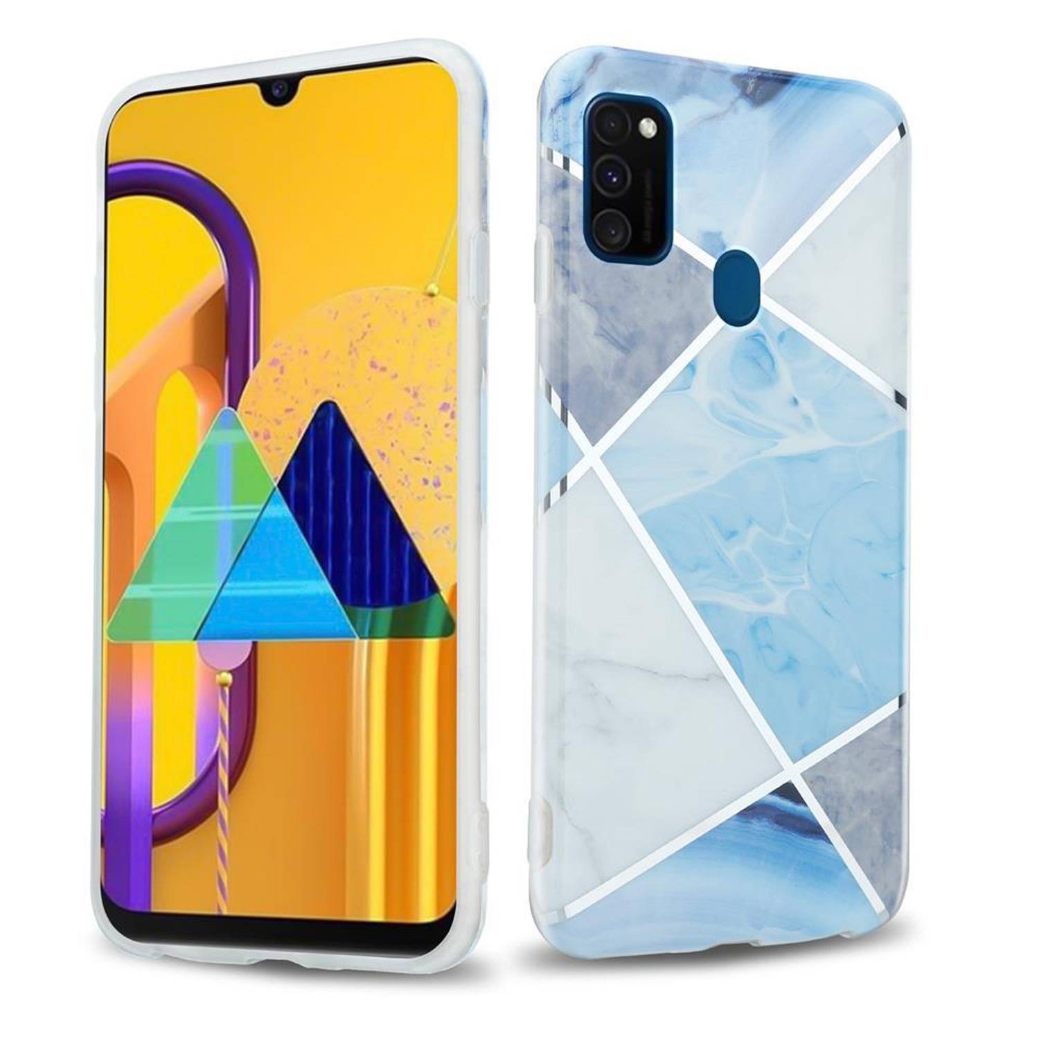 Cadorabo Schutzhülle für Huawei P20 LITE 2018 / NOVA 3E Hülle in Blau TPU Handyhülle Etui Case Cover