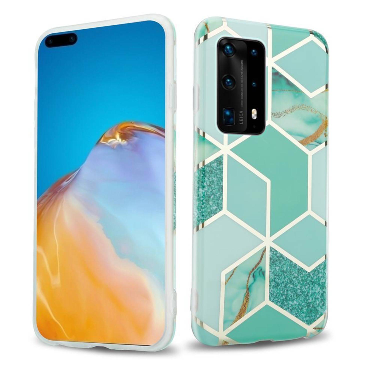 Cadorabo Schutzhülle für Huawei P40 Hülle in Grün TPU Handyhülle Etui Case Cover
